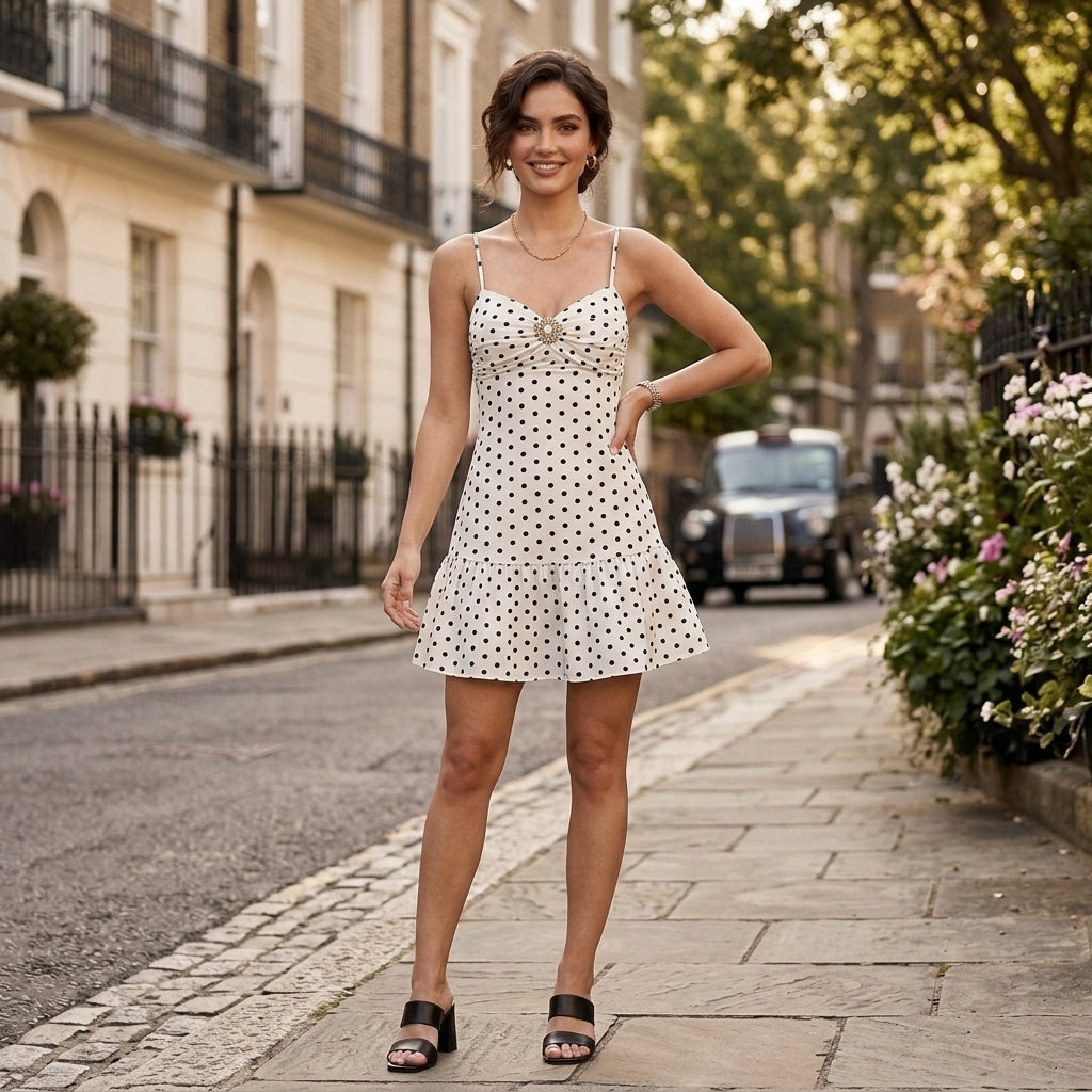 Polka Dot Ruffle Mini Dress