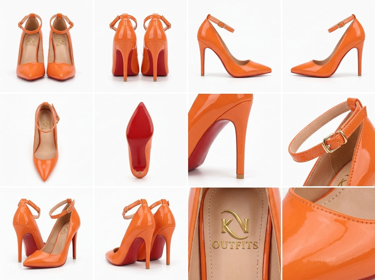 Vixen Patent Pointed Toe Ankle Strap Red Bottom Heels