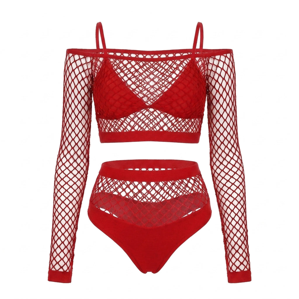 Fishnet Mesh Bodystocking Backless Lingerie