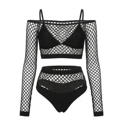 Fishnet Mesh Bodystocking Backless Lingerie