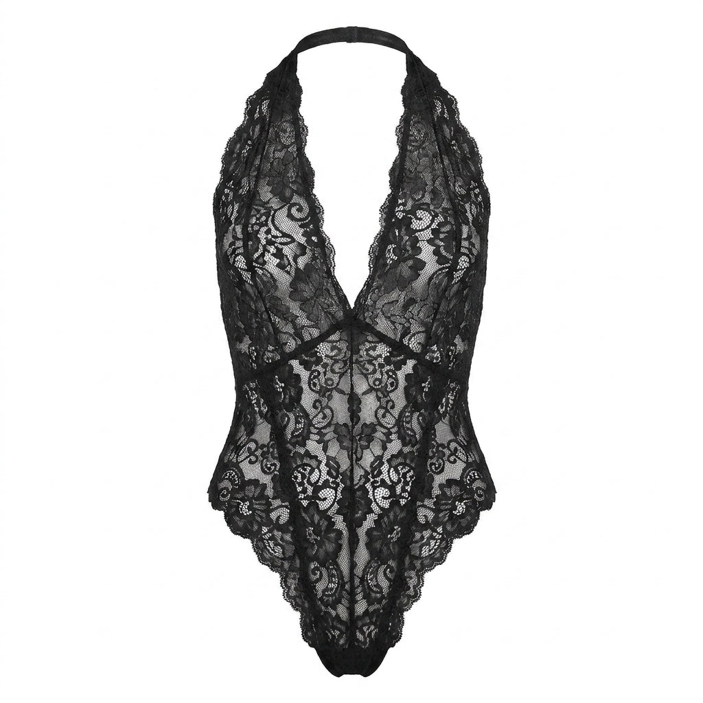 Velvet Bloom Lace Cutout Teddy Bodysuit