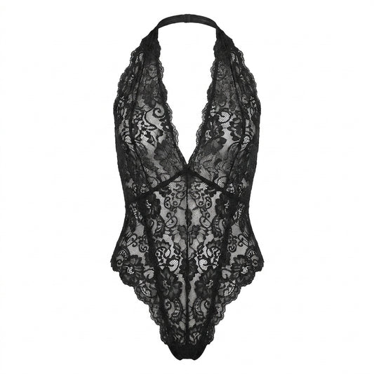 Velvet Bloom Lace Cutout Teddy Bodysuit