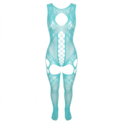 Sheer Fishnet Babydoll Bodysuit Set
