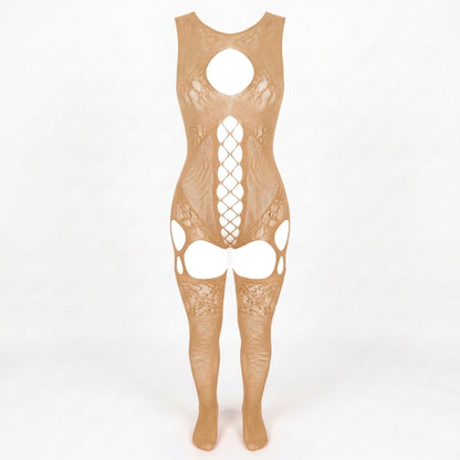 Sheer Fishnet Babydoll Bodysuit Set