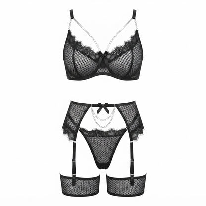 Elara Lace Underwire Bra and Thong Set