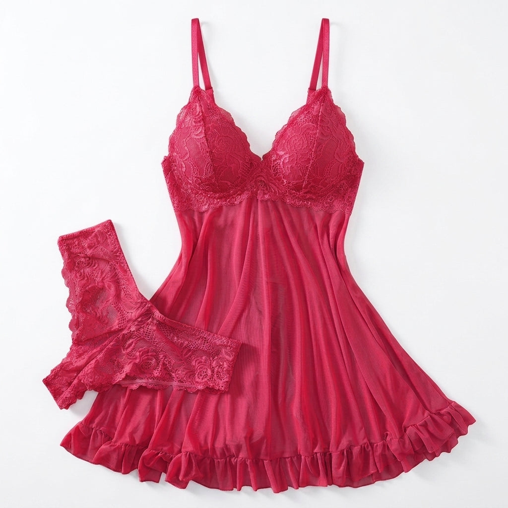 Aurora Lace Nightwear and Brief Set