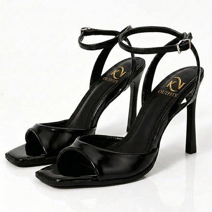Nox Square Toe Ankle Strap Heels