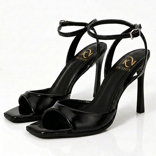 Nox Square Toe Ankle Strap Heels