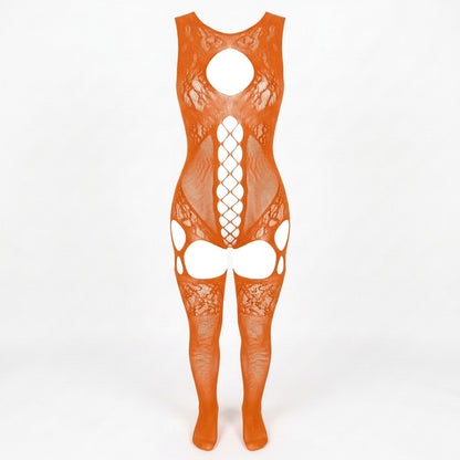 Sheer Fishnet Babydoll Bodysuit Set