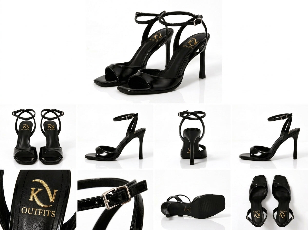 Nox Square Toe Ankle Strap Heels