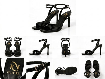 Nox Square Toe Ankle Strap Heels