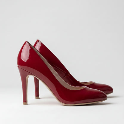 Vivian Patent Round Toe Pumps
