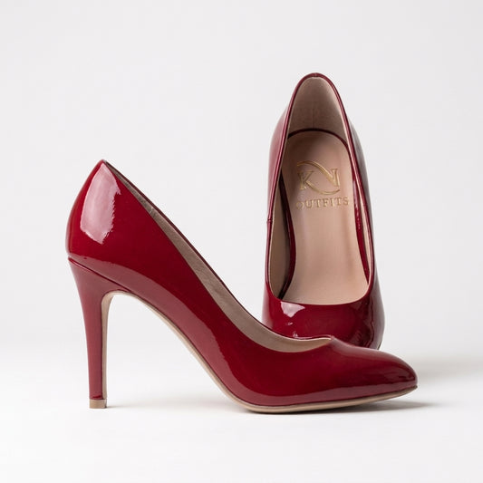 Vivian Patent Round Toe Pumps