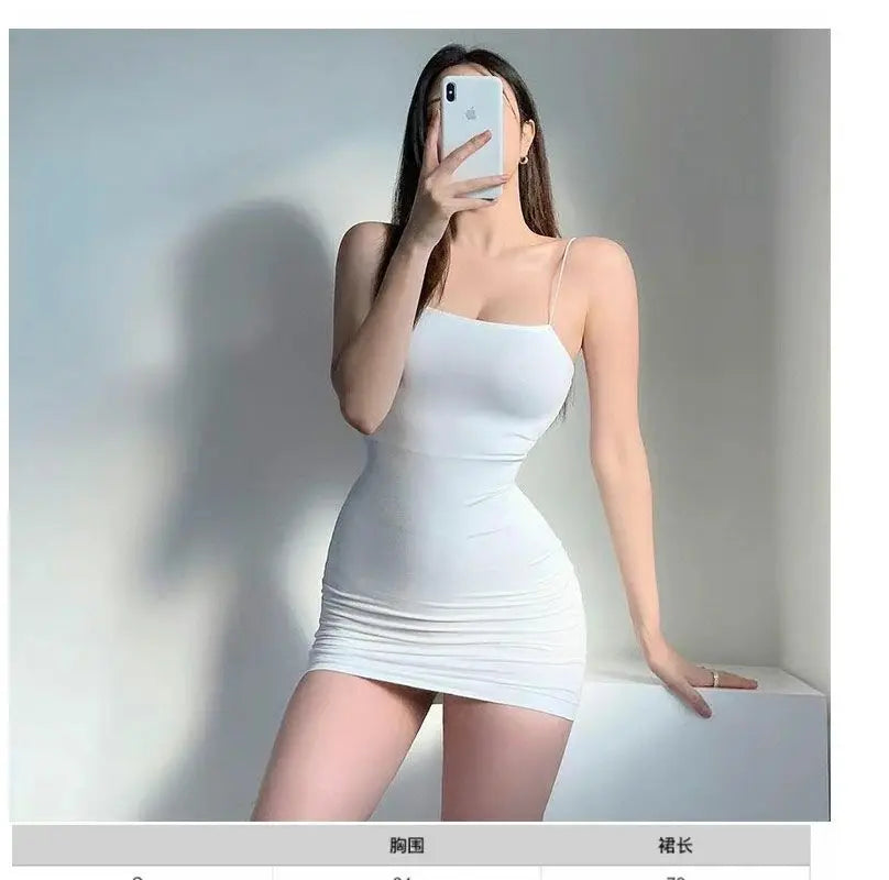 Spaghetti Strap Ruched Bodycon Mini Dress