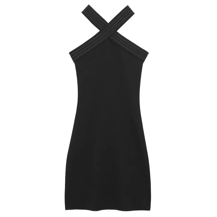 Asymmetric Halter Neck Bodycon Mini Dress