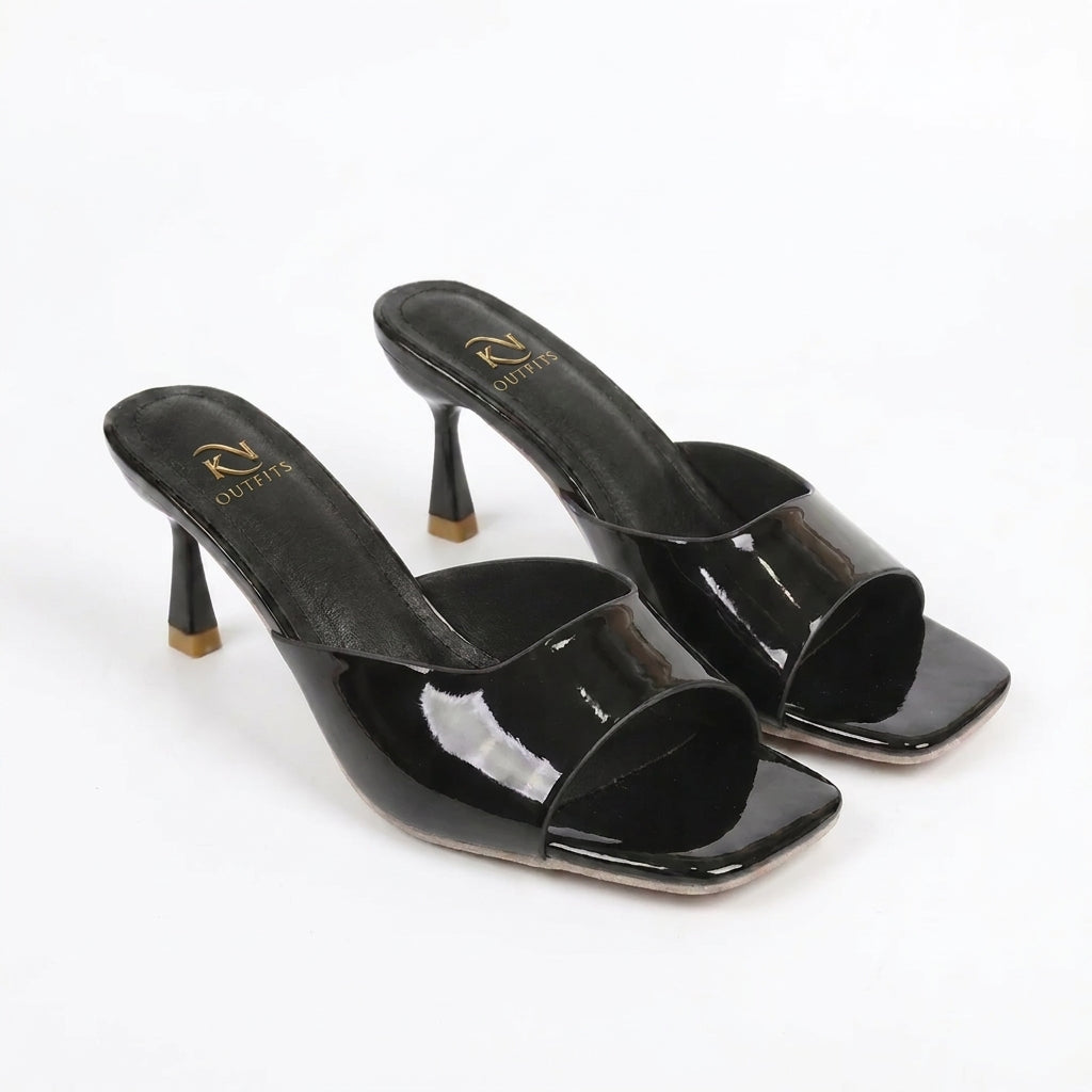 Sleek Square Toe Mule Heels