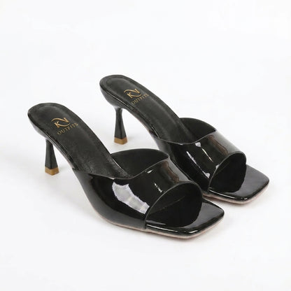 Sleek Square Toe Mule Heels