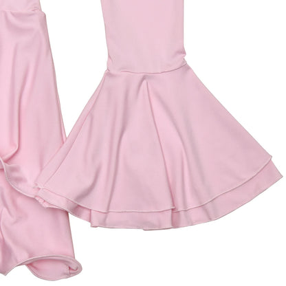 Long Sleeve Scoop Neck Button Detailed Ruffle Mini Dress