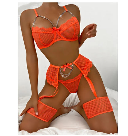 Elara Lace Underwire Bra and Thong Set
