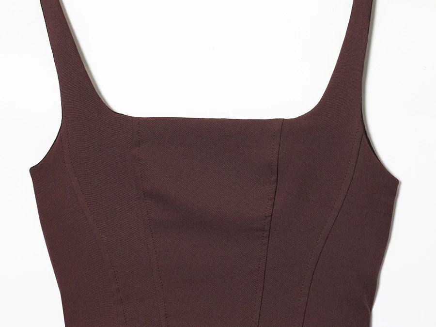 Square Neck Corset Style Draped Mini Dress