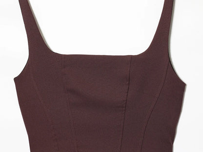 Square Neck Corset Style Draped Mini Dress