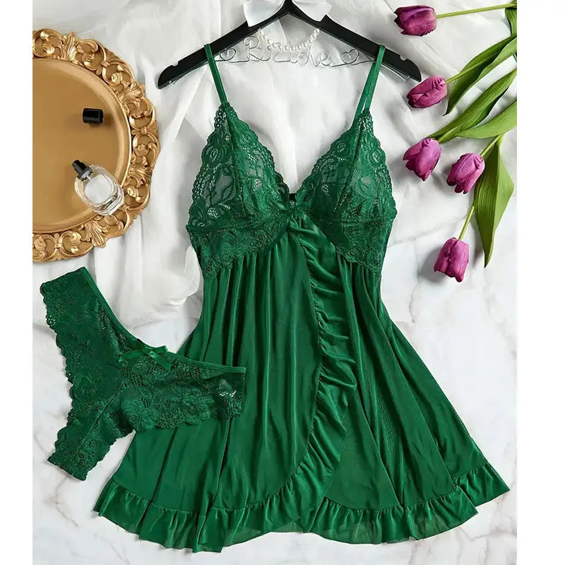 Aurora Lace Nightwear and Brief Set