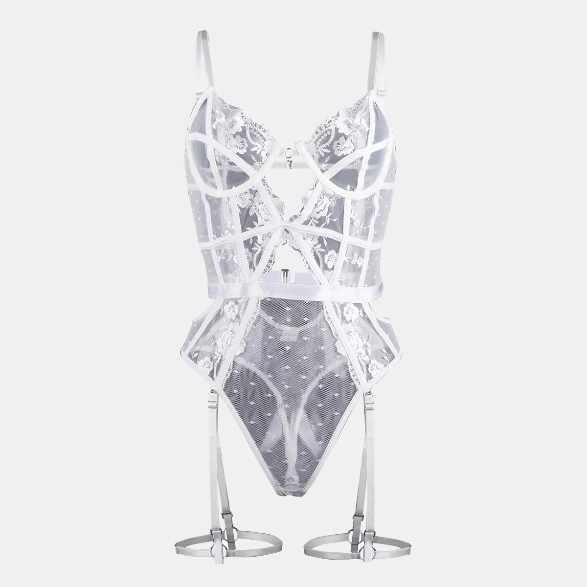 Floral Lace Underwire Bra and Panty Matching Lingerie Set