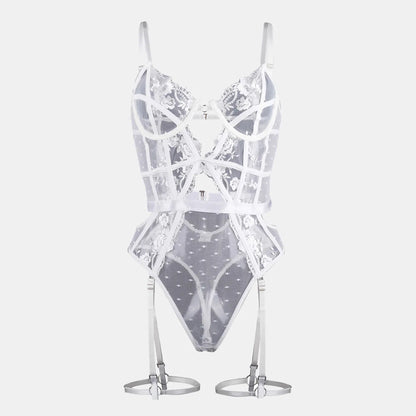Floral Lace Underwire Bra and Panty Matching Lingerie Set