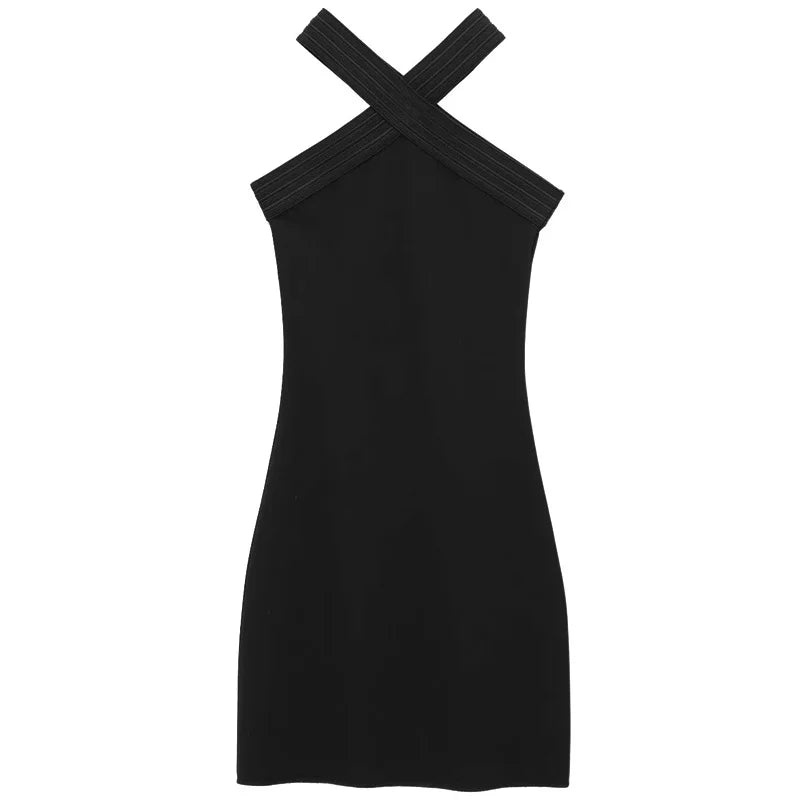 Asymmetric Halter Neck Bodycon Mini Dress