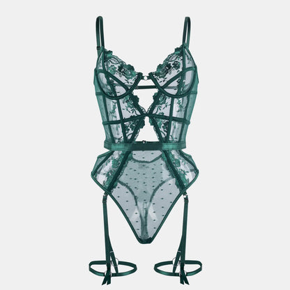 Floral Lace Underwire Bra and Panty Matching Lingerie Set