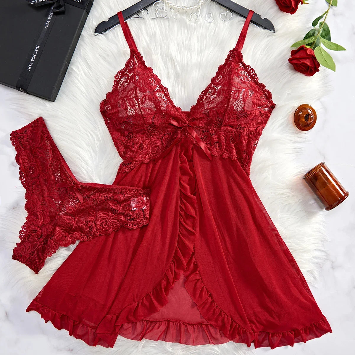 Aurora Lace Nightwear and Brief Set