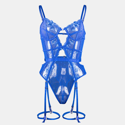 Floral Lace Underwire Bra and Panty Matching Lingerie Set