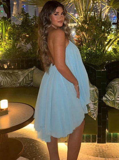 Halter Irregular Hem Dress