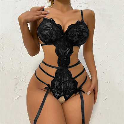 Seamless Lace Trim Bra and Panty Matching Lingerie Set