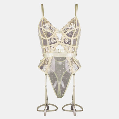 Floral Lace Underwire Bra and Panty Matching Lingerie Set