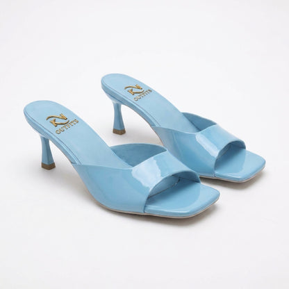 Sleek Square Toe Mule Heels