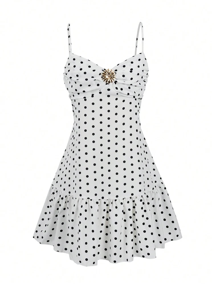 Polka Dot Ruffle Mini Dress