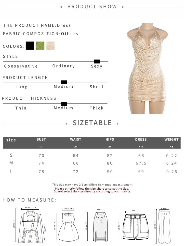 Halter Neck Cowl Backless TextuRed Mini Dress