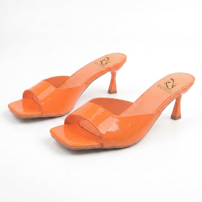 Sleek Square Toe Mule Heels