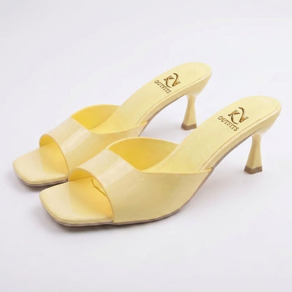 Sleek Square Toe Mule Heels