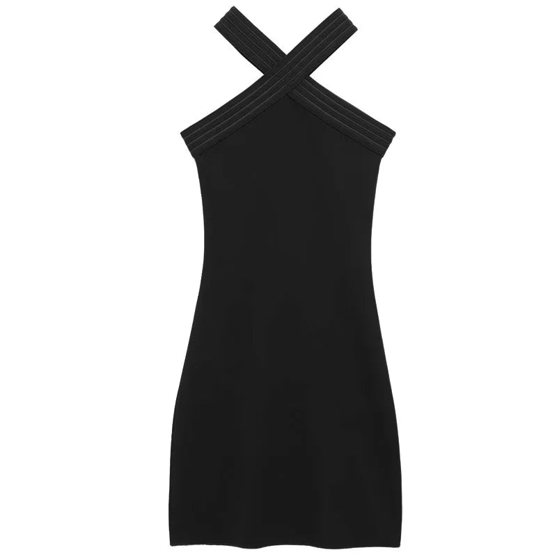 Asymmetric Halter Neck Bodycon Mini Dress