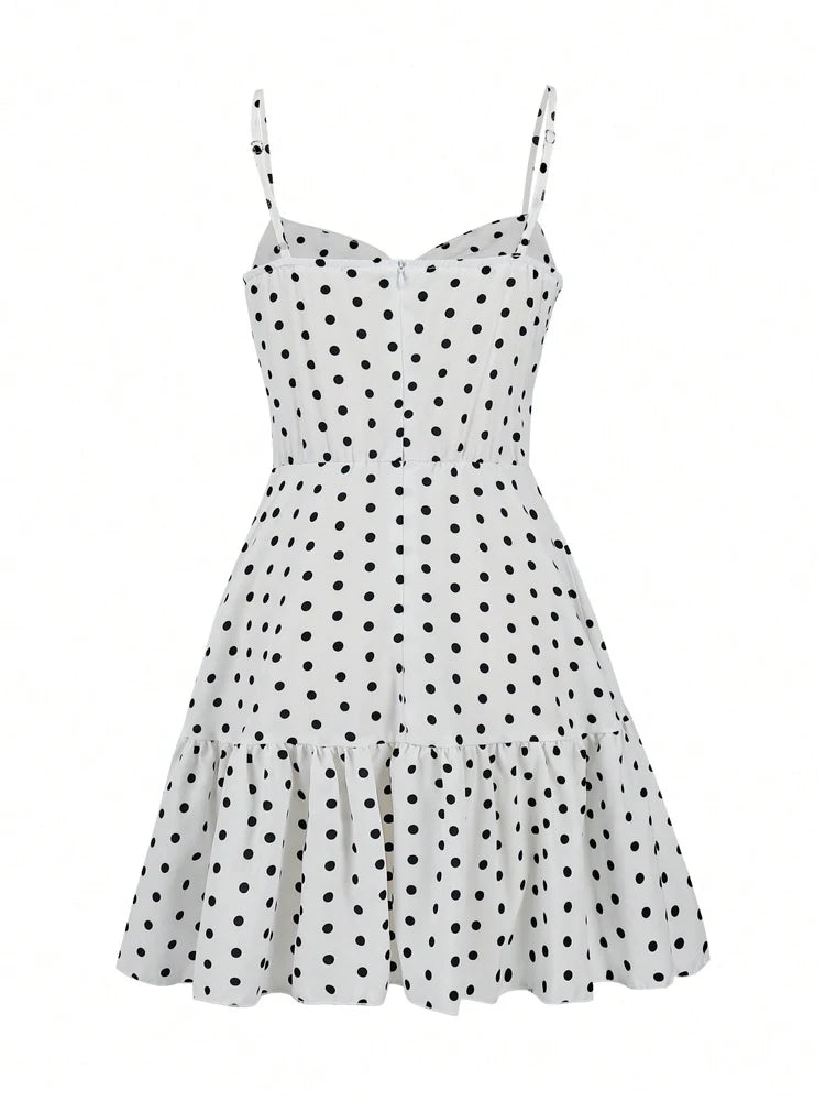 Polka Dot Ruffle Mini Dress
