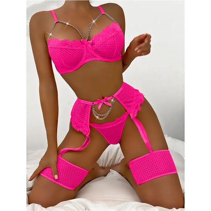 Elara Lace Underwire Bra and Thong Set