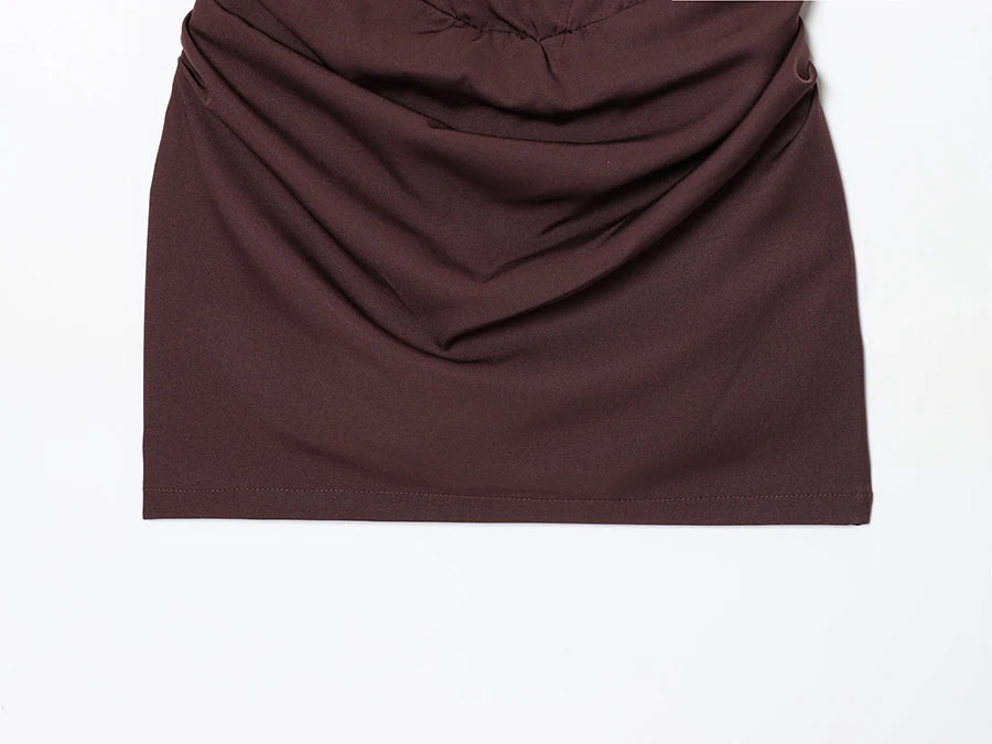 Square Neck Corset Style Draped Mini Dress