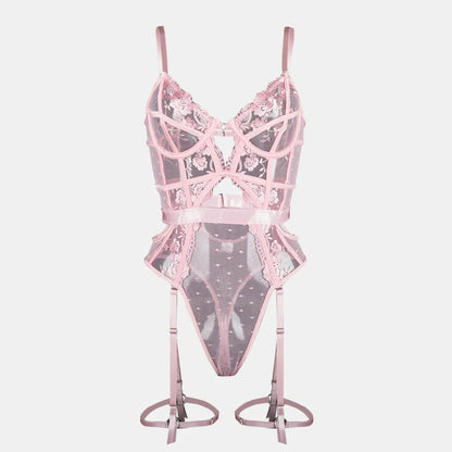 Floral Lace Underwire Bra and Panty Matching Lingerie Set