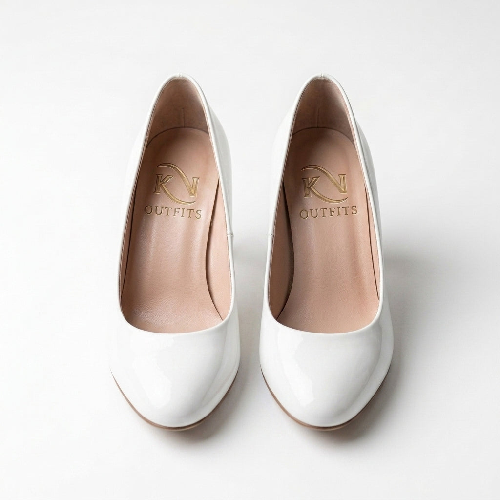 Vivian Patent Round Toe Pumps