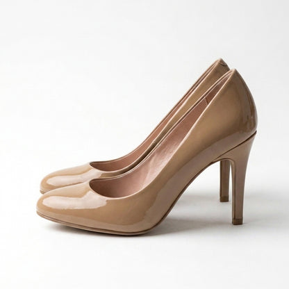 Vivian Patent Round Toe Pumps