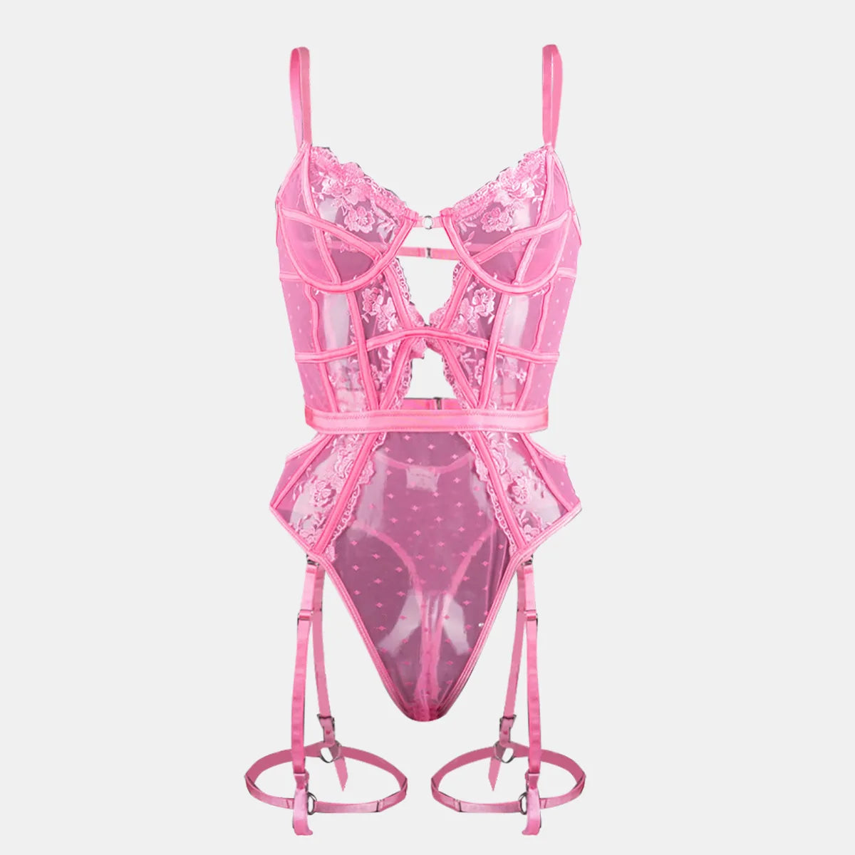 Floral Lace Underwire Bra and Panty Matching Lingerie Set