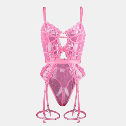 Floral Lace Underwire Bra and Panty Matching Lingerie Set