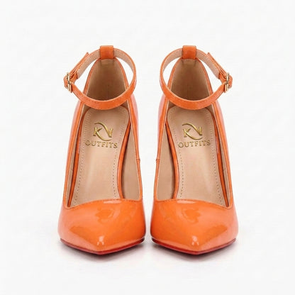Vixen Patent Pointed Toe Ankle Strap Red Bottom Heels